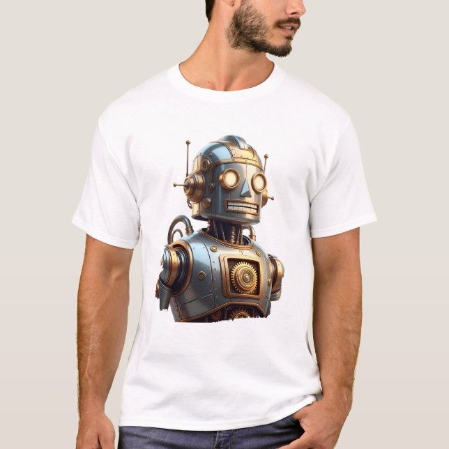 T-shirt Steampunk Style Robot (Devant)