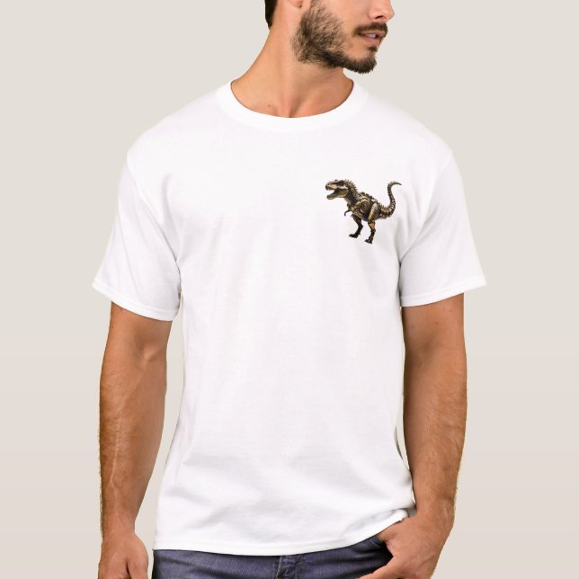 T-shirt Steampunk T-Rex Mech – Brass Dino Beast (Devant)
