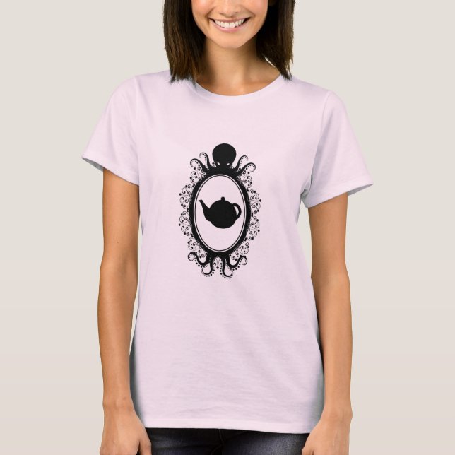 T-shirt Steampunk Théière en Camée de Pieuvre (Devant)