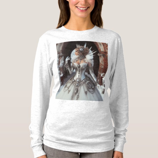 T-shirt Steampunk Victorian Industrial Winter Ice Queen (Devant)