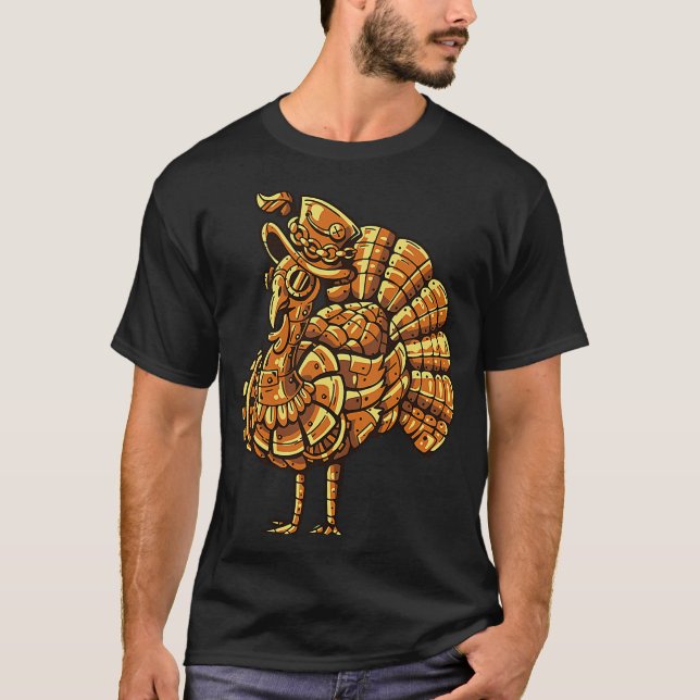 T-shirt Steampunk vintage peacock bird (Devant)