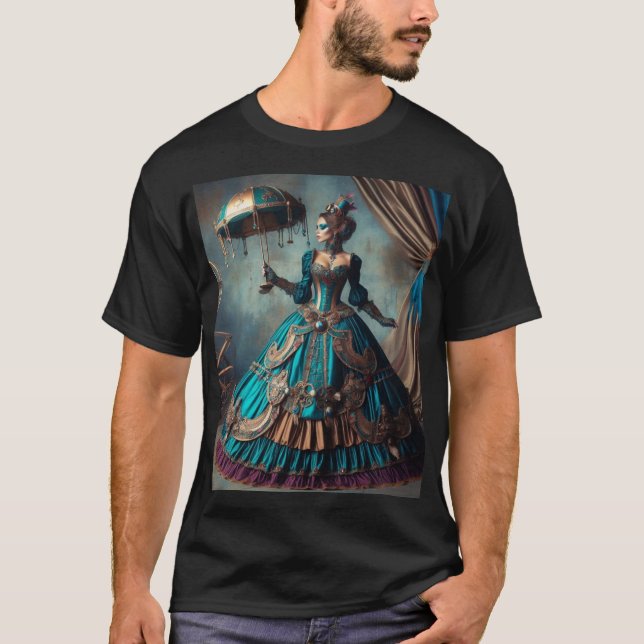T-shirt Steampunk Vintage Victorian Lady Circus (Devant)