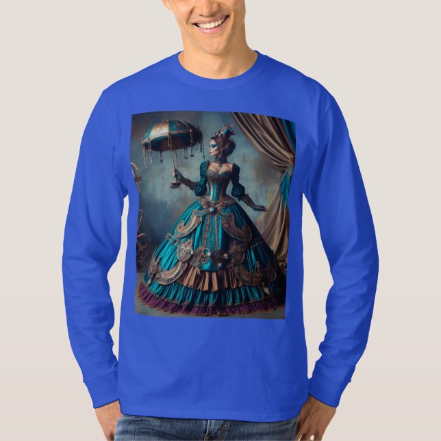 T-shirt Steampunk Vintage Victorian Lady Circus (Devant)