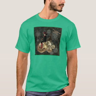 T-shirt Steampunk voyage temps, horloge travail penny fart