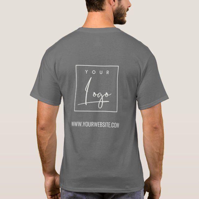 T-shirt Steel Grey Business Ajouter Votre Nom Logo Site We (Dos)
