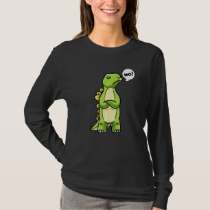 T-shirt Stégosaure têtu de dinosaure disant non aux filles