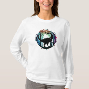 T-shirt Stegosaurus Dinosaur Forêt Silhouette Design