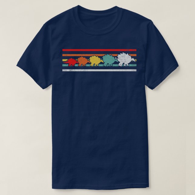 T-shirt Stegosaurus Dinosaur Retro (Design devant)