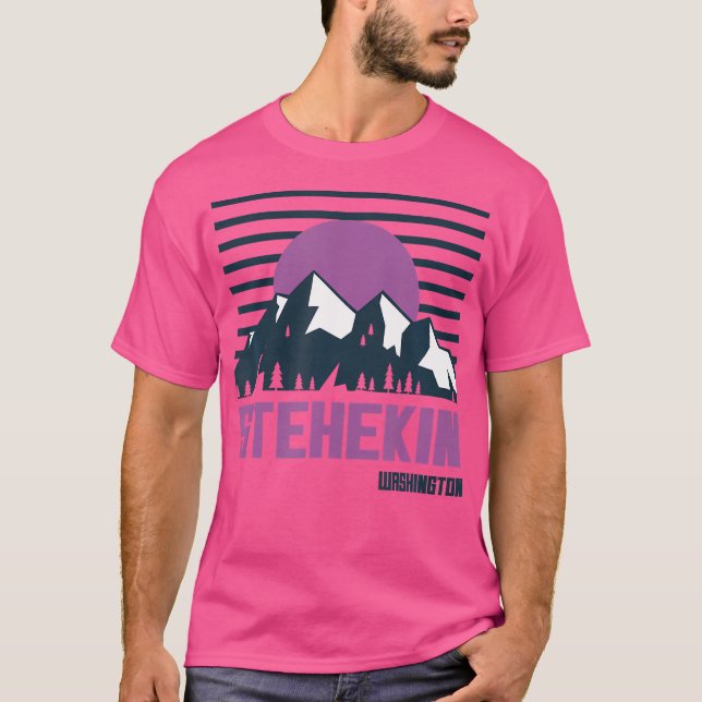 T-shirt Stehekin Vintage Mounts Randonnée Camp Washington (Devant)