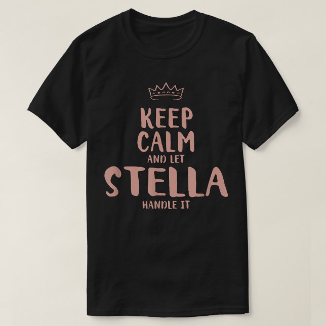 T-shirt Stella Keep Calm Personalized Name Friends Funny B (Design devant)