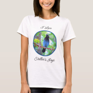 T-shirt Steller's Jay Painting - Art original pour oiseaux