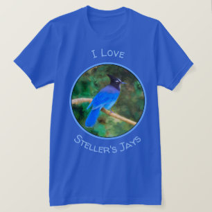 T-shirt Steller's Jay Painting - Art original pour oiseaux