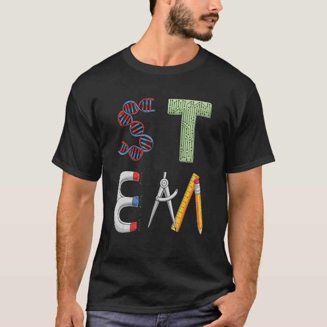 T-shirt STEM Science Technologie Génie Mathématiques Ensei (Devant)