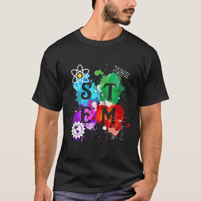 T-shirt STEM Science Technologie Génie Mathématiques Profe (Devant)