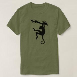 T-SHIRT STENCILE DE SINGE NOIR
