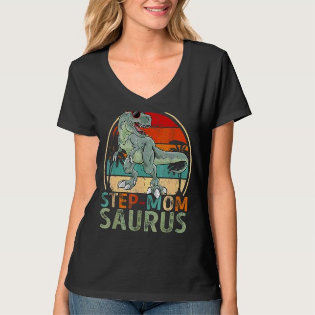 T-shirt Step Momsaurus Rex Dinosaur Step Mom Saurus (Devant)