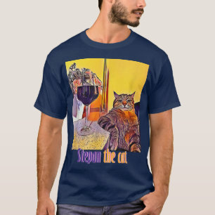 T-shirt Stepan the chubby cat art, mignon amoureux des cha