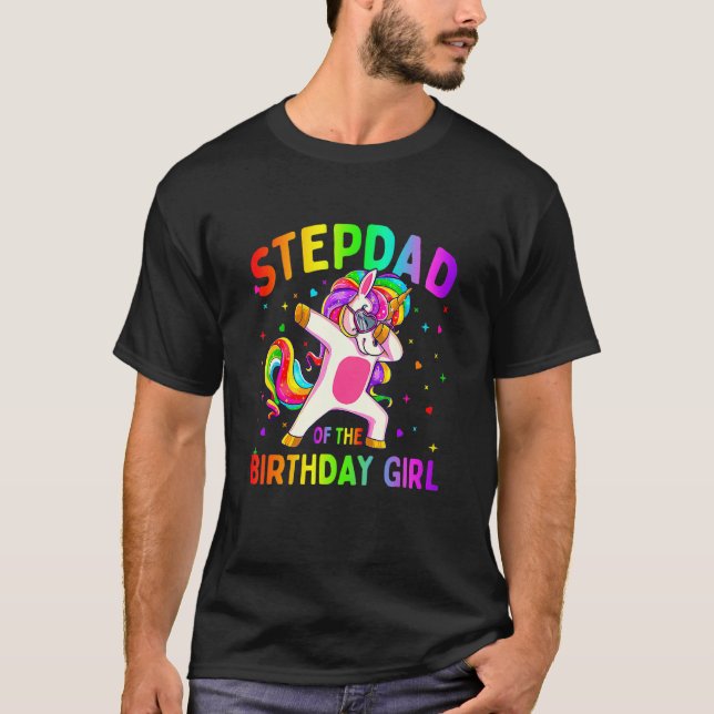 T-shirt Stepdad de la fête d'anniversaire fille Dabbing li (Devant)