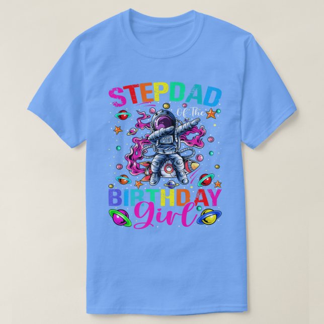 T-shirt Stepdad De La Fille Anniversaire Astronaut Garçon  (Design devant)