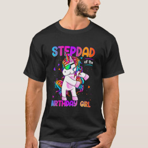 T-shirt Stepdad de l'anniversaire fille Dabbing Unicorn Pa