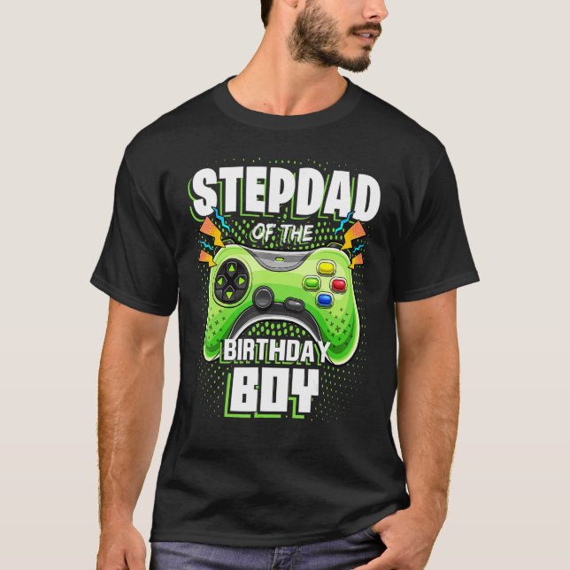 T-shirt Stepdad De L'Anniversaire Garçon Correspondant Vid (Devant)