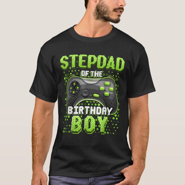T-shirt Stepdad de l'Anniversaire Garçon Matching Vidéo de (Devant)