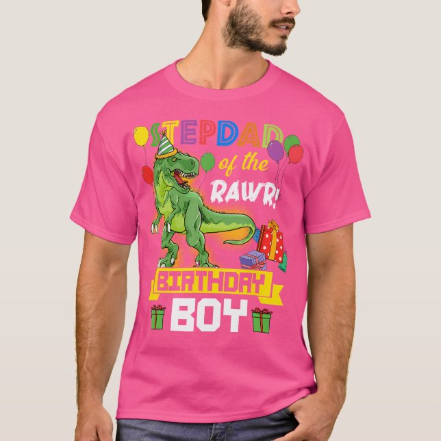 T-shirt Stepdad Of The Birthday Boy Dinosaur Celebration G (Devant)
