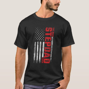 T-shirt Stepfather Bonus Papa Drapeau Américain Best Stepd