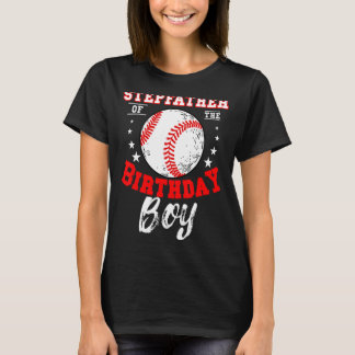 T-shirt Stepfather Of Anniversaire Boy Baseball Thème Anni