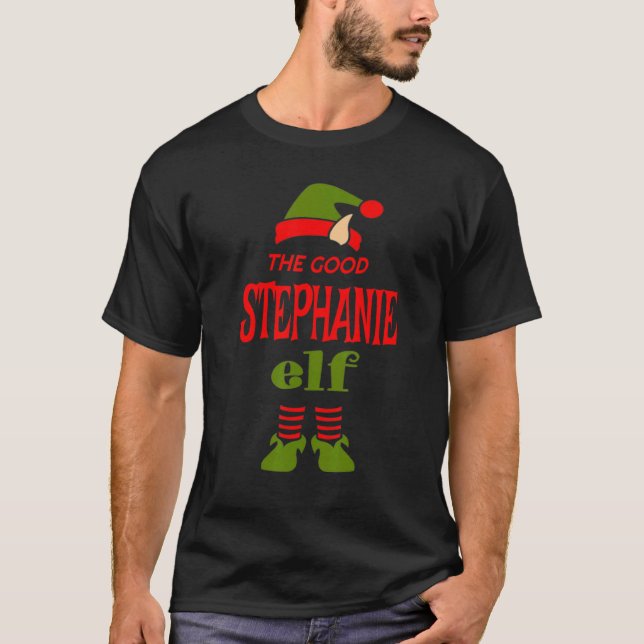 T-shirt STEPHANIE Elf Good Christmas Matching Pajama Party (Devant)