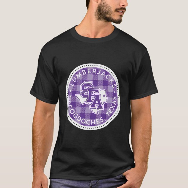 T-shirt Stephen F Austin State Lumberjacks Plaid Badge (Devant)