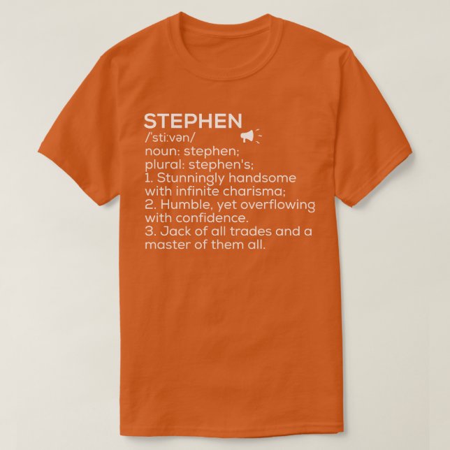 T-shirt Stephen Nom Définition Stephen Signification Steph (Design devant)