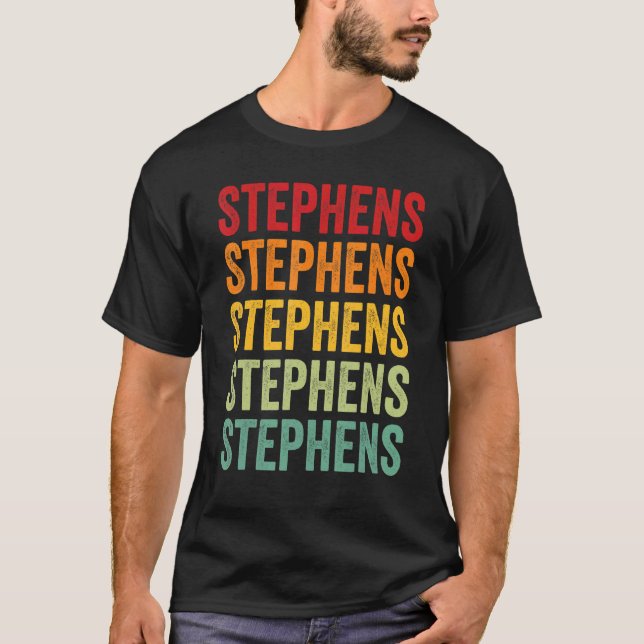 T-shirt Stephens County Georgia Rainbow Text Design (Devant)