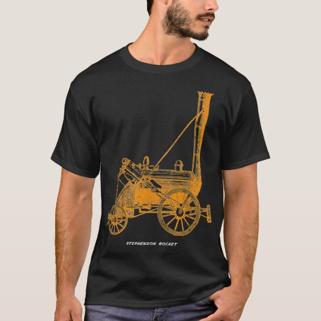 T-shirt Stéphenson's Rocket Steam Engine Train Locomotive (Devant)