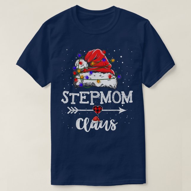 T-shirt Stepmaman Claus Noël Lumière pyjama Famille Matchi (Design devant)