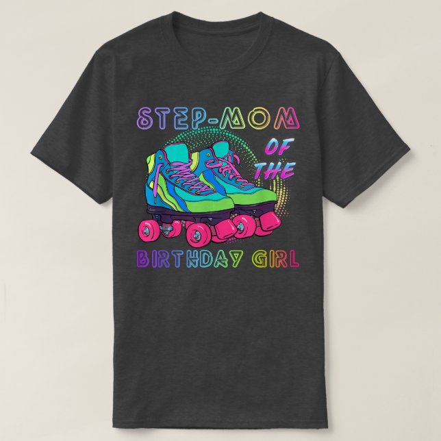 T-shirt StepMaman de l'anniversaire fille Rolling Patinage (Design devant)