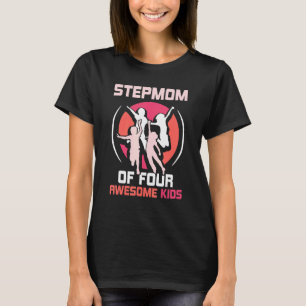 T-shirt Stepmaman De Quatre Enfants Fête des mères Stepmot