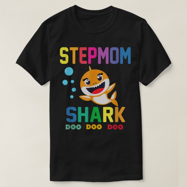 T-shirt Stepmaman Shark Shirt Stepmaman Shark Lover Famill (Design devant)