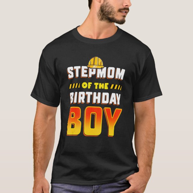 T-shirt Stepmere De L'Anniversaire Boy Construction Annive (Devant)