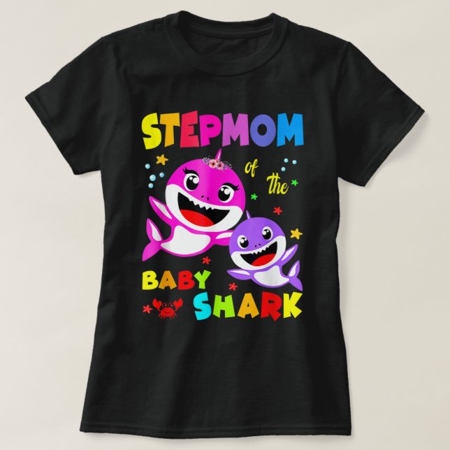 T-shirt Stepmom Shark Stepmom Shark Family Mother's Day  (Design devant)