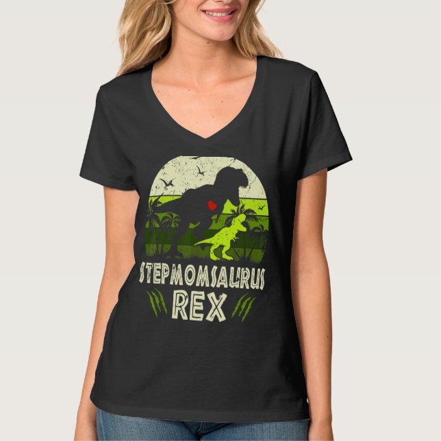 T-shirt Stepmomsaurus T Rex Dinosaur Stepmaman Saurus Fami (Devant)