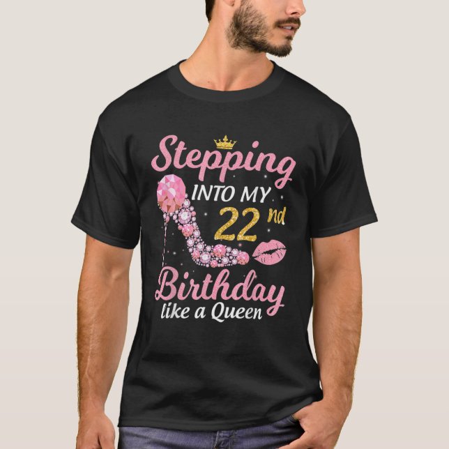 T-shirt Stepping Into My 22Nd Birthday Like A Boss Bday Gi (Devant)