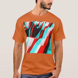 T-shirt Stereoscopic Black and White Abstract Origami 3D