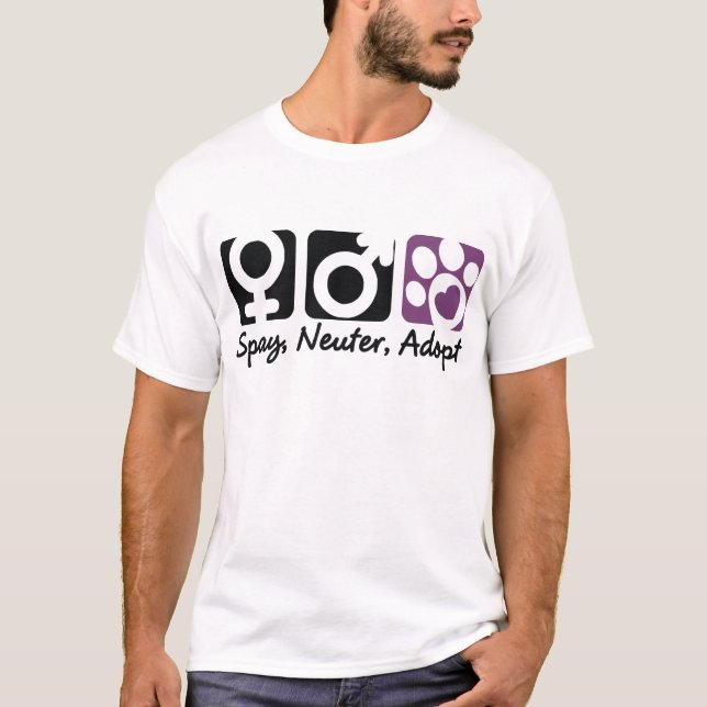T-shirt Stérilisez, changez, adoptez (Devant)
