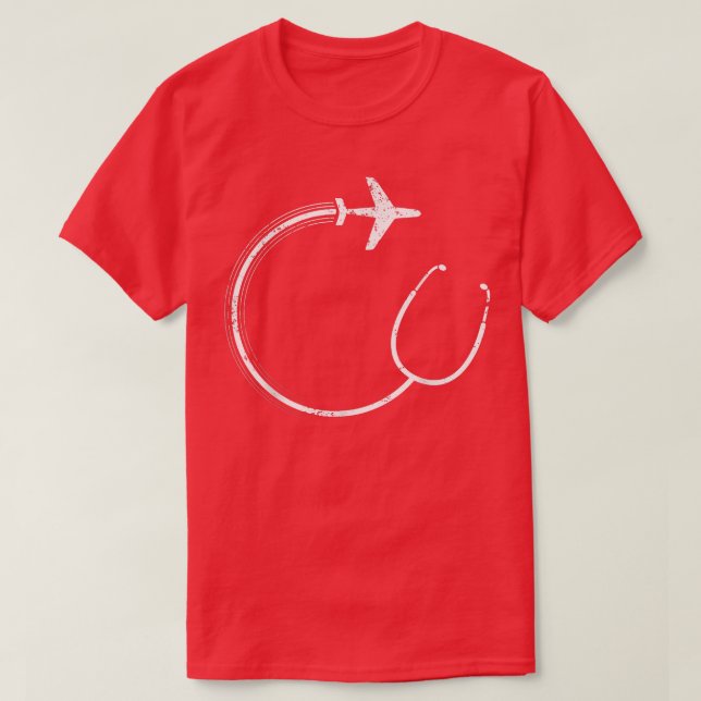 T-shirt Stethoscope Airplane Nurse Traveling Nurse Funny N (Design devant)