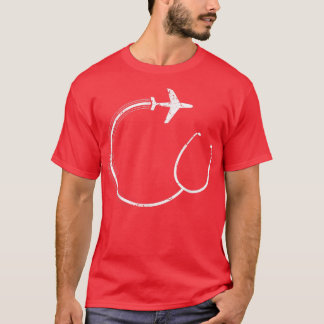 T-shirt Stethoscope Airplane Nurse Traveling Nurse Funny N