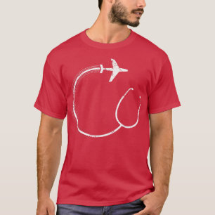 T-shirt Stethoscope Avion Infirmière Voyageurs Infirmière 