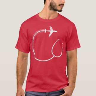 T-shirt Stethoscope Avion Infirmière Voyageurs Infirmière 