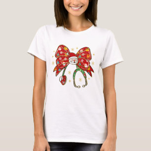 T-shirt Stethoscope Bow Père Noël infirmière de Noël Soins