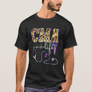 T-shirt Stéthoscope CMA Life Léopard Léopard Tie Dye Infir